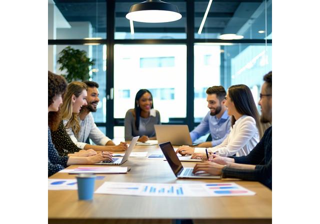 バイリンガルチームの打ち合わせ風景